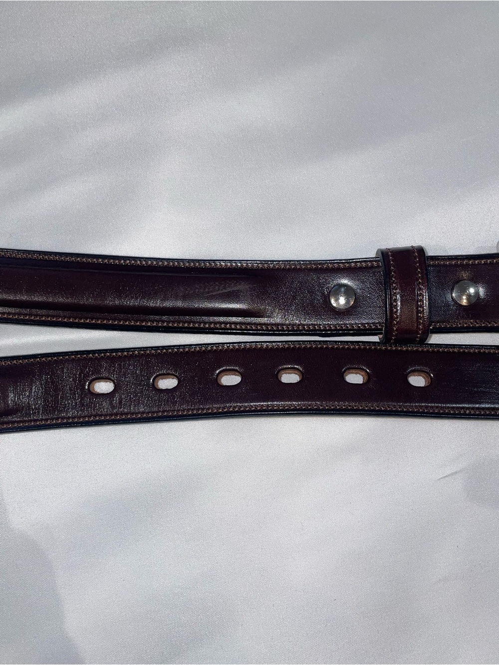 Hanks Belts Esquire Raised Leather Belt 2425 Made in USA Steel Buckle Size 46 - Picture 5 of 8
